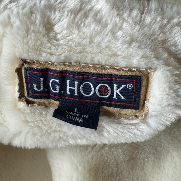 J.G. Hook Women's Penny Lane Coat Leather Fur Hood SZ L Boho Hippie Yellowstone - Picture 2 of 11